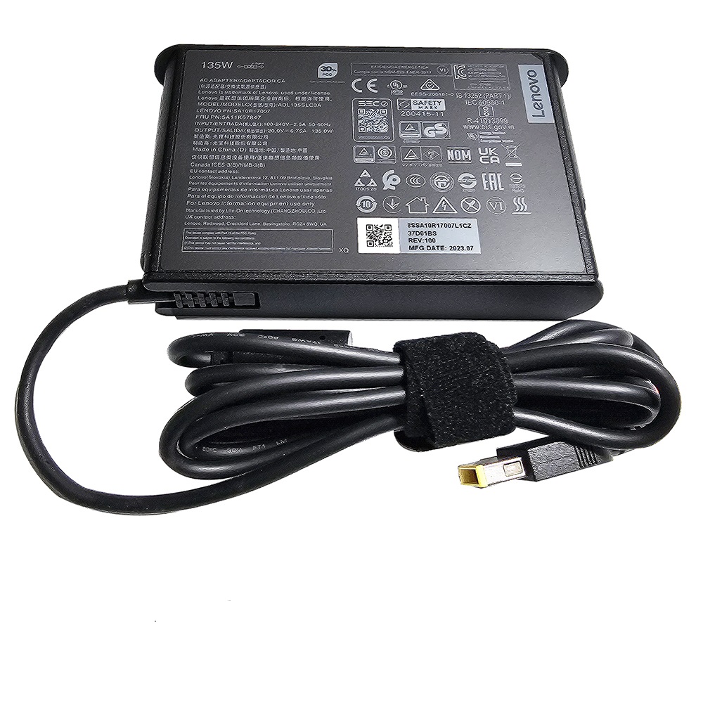 레노버 정품 20V 6.75A 135W 슬림팁 사각 USB타입 충전기 ADL135SCC3A ADL135SLC3A